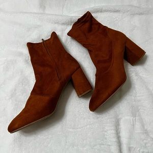 Womens size 12 cognac booties. Never worn